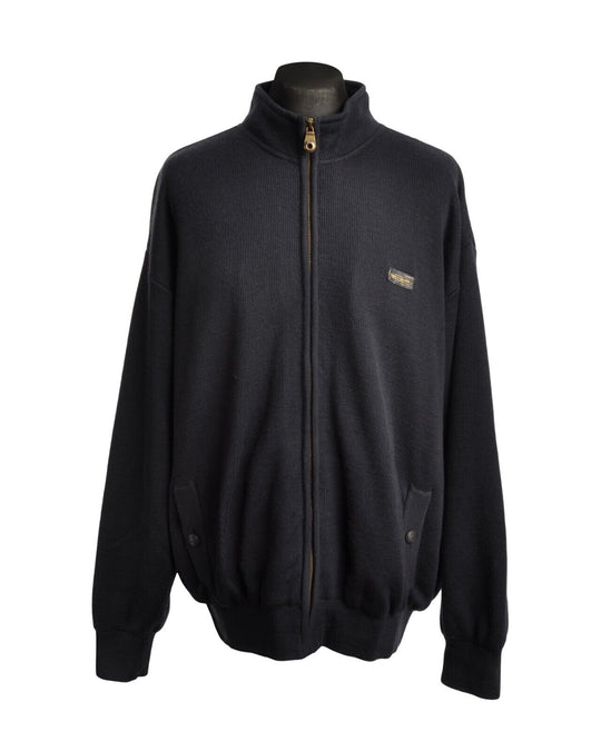 PAUL&SHARK Sweater Navy Blue New Wool Mock Neck Mens Full Zip Size XL