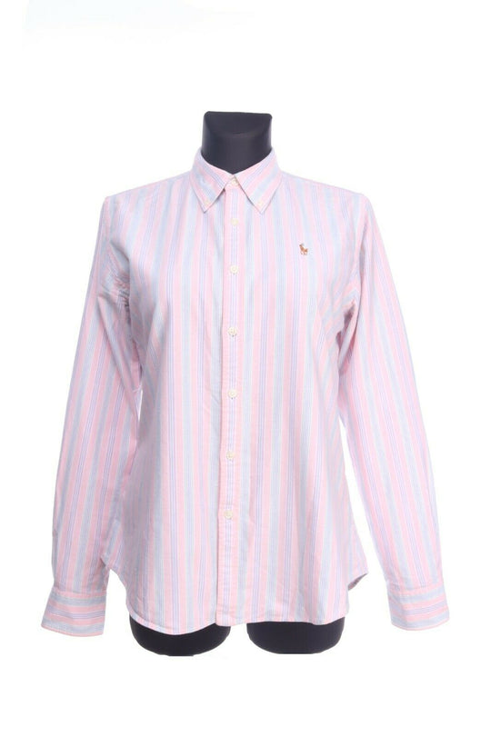 RALPH LAUREN Pink Cotton Stripe Slim Fit Oxford Shirt Size 12