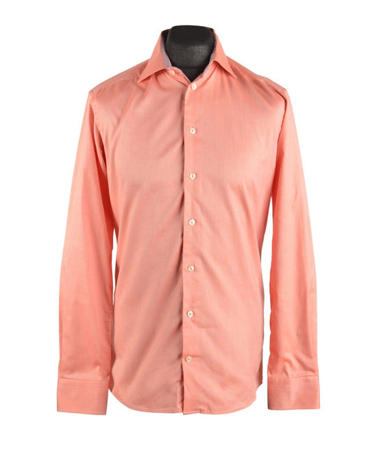 Men's ETON Pink Peach Cotton Shirt Size 39 / 15.5  Slim