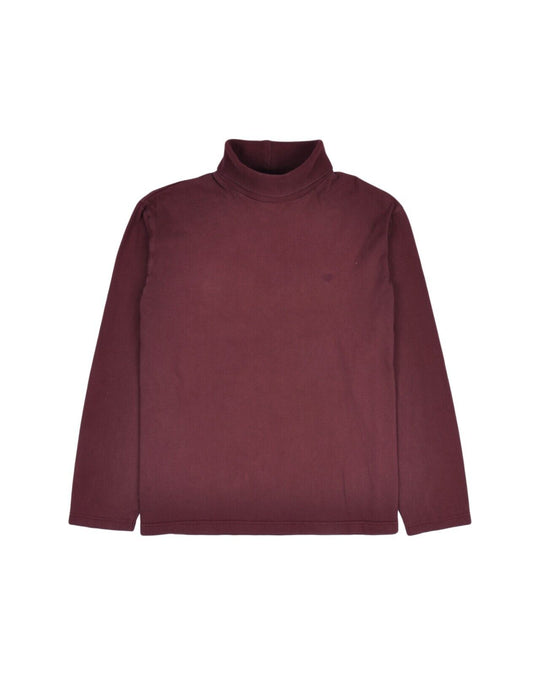 MULBERRY Turtleneck Pullover Burgundy Cotton Men's Long Sleeve Size M