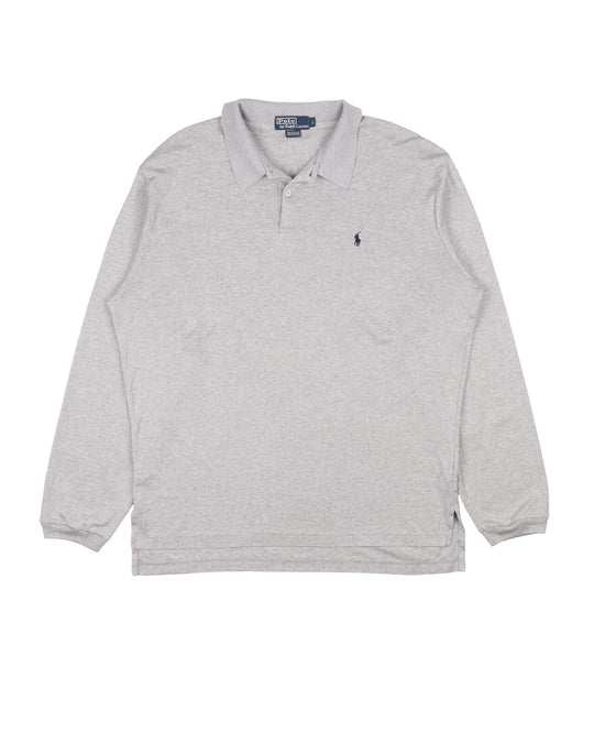 POLO RALPH LAUREN Polo Shirt Gray Cotton Men's Made In USA Size L