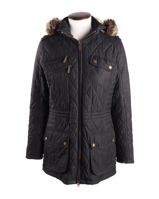 Women's BARBOUR International Black Reflector Quilt Jacket Size UK 10 US 6