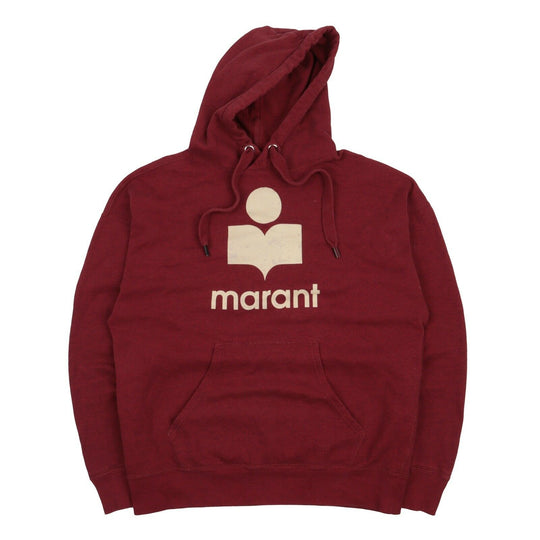 Women's ISABEL MARANT ETOILE Red Cotton Logo Oversized Hoodie Jumper Size 38
