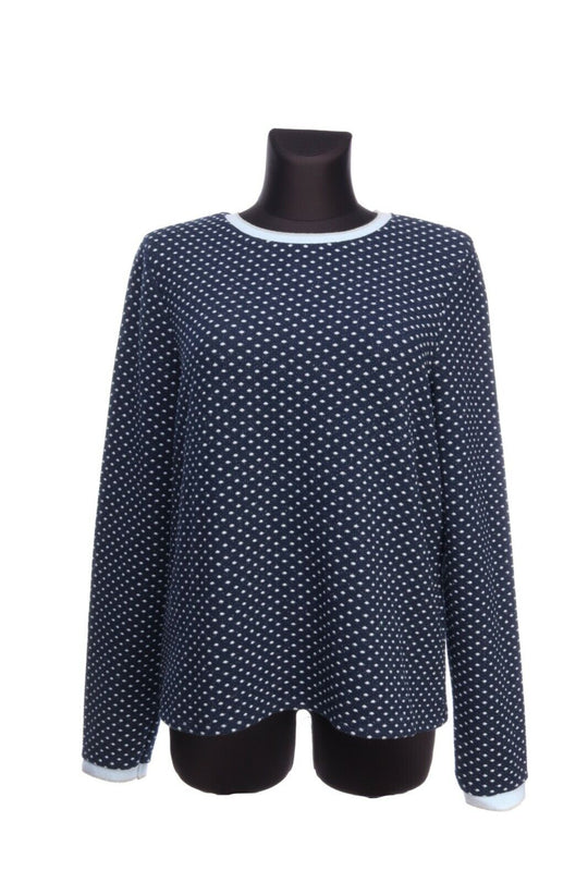 NAF Navy Cotton Viscose Crew Neck Long Sleeve Sweater Jumper Size XL