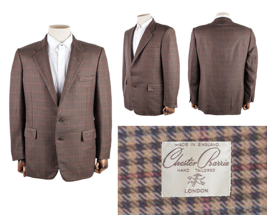 Men's CHESTER BARRIE Brown 100% Cashmere Blazer Jacket Size 44 US / 54 IT