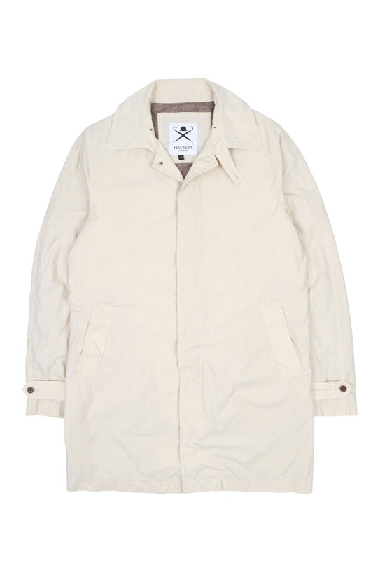 Men's HACKETT London Ivory Beige Packable Trench Car Coat Size M