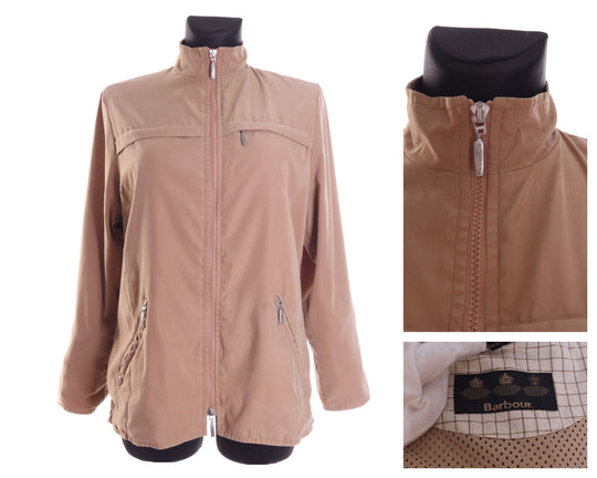 Women's BARBOUR Beige Multipocket L851 Fitted Casual Jacket Size uk 12 us 8