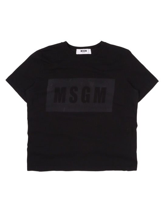 Women's MSGM Milano Black Logo Blouse Top T-Shirt Size XL