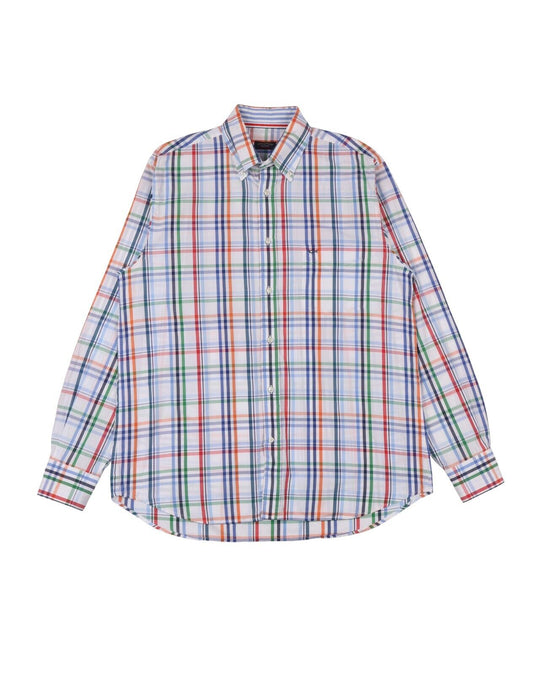 PAUL & SHARK Yachting Shirt Multicolour Check Cotton Mens Button Down Size 42