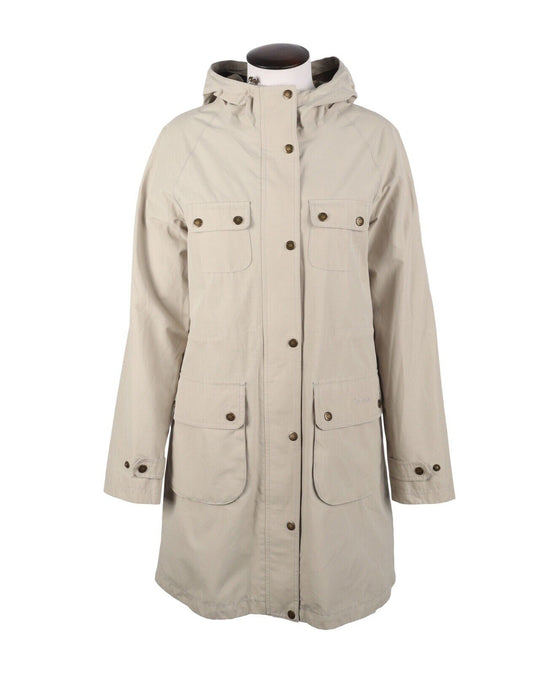 BARBOUR Idris Jacket Waterproof Beige Women's Parka Size UK 10 US 6
