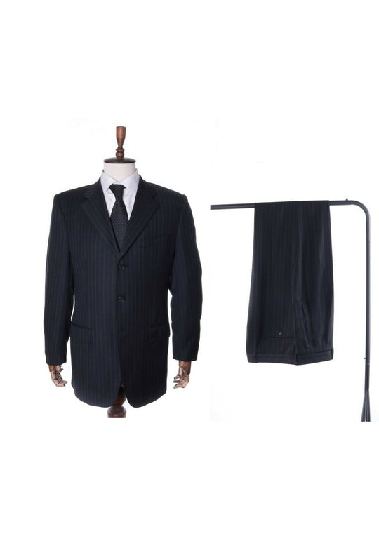 Men's CORNELIANI Linea Sartoria Black 100% Wool Super 100's Suit Size 102 L