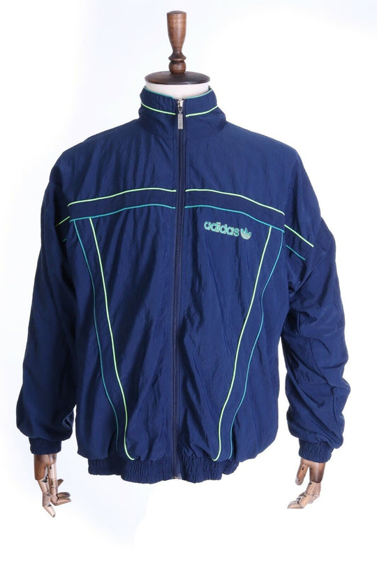 Men's ADIDAS Vintage Navy Blue Windbreaker Sportswear Jacket Size 40 / 42