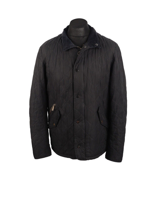 Men's BARBOUR Navy Blue Chelsea Quilted Jacket Size M