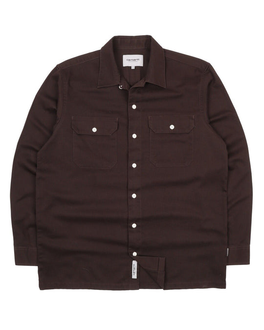 Men's CARHARTT WIP Dark Brown Master Shirt Size L