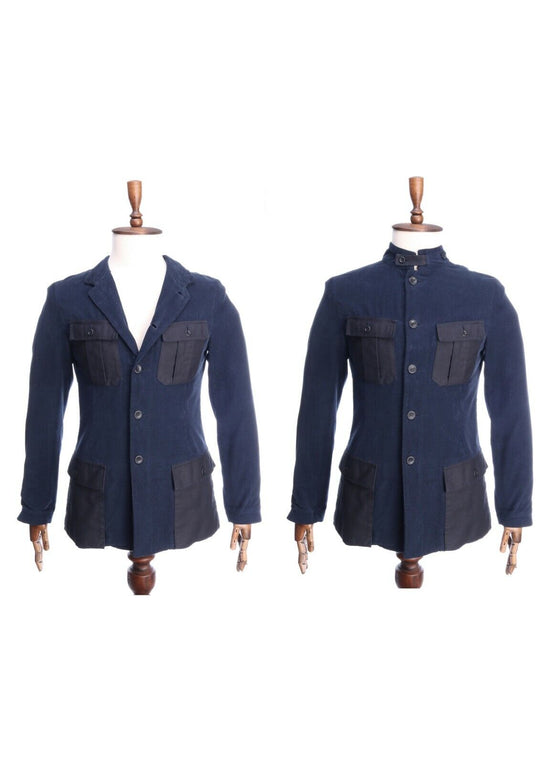 HANNES ROETHER Navy Corduroy Multipocket Jacket Size S
