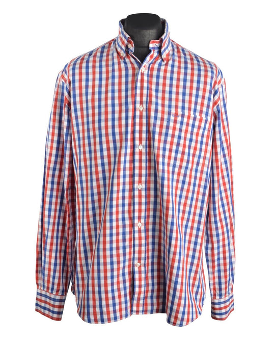 Men's PAUL & SHARK Multicolour Check Long Sleeve Shirt Size 41 / L