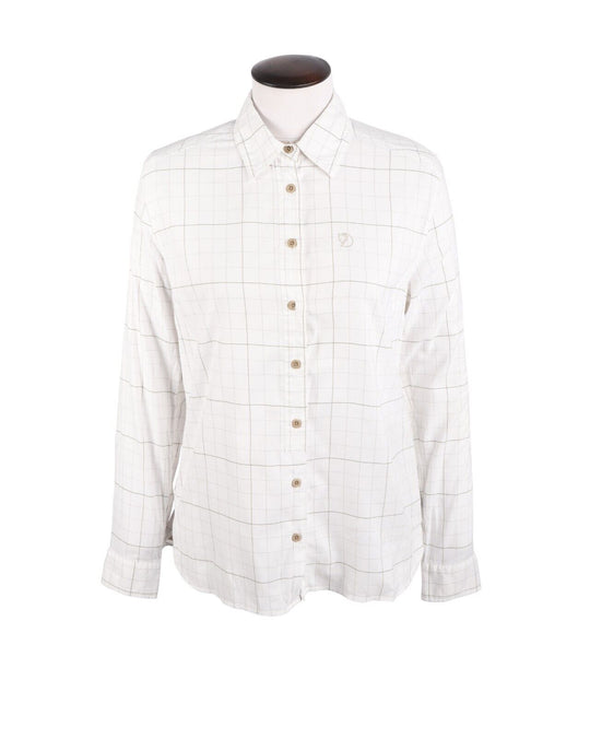 FJALLRAVEN Shirt White Check Outdoor Long Sleeve Size M