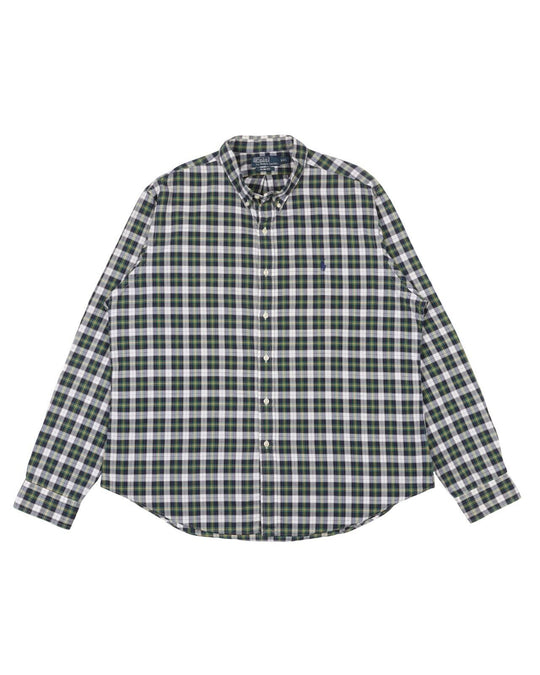 POLO RALPH LAUREN Shirt Green White Check Cotton Men's Button Down Size XXL