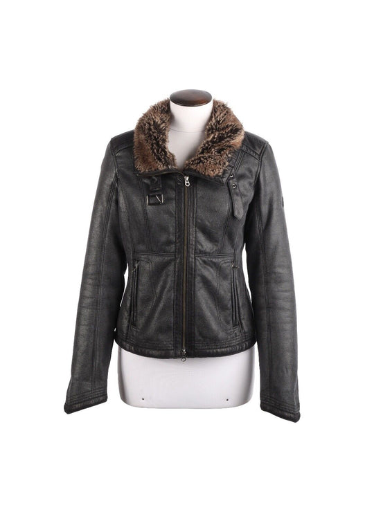 ARMANI JEANS Jacket Brown Women's Faux Shearling Size 40 IT