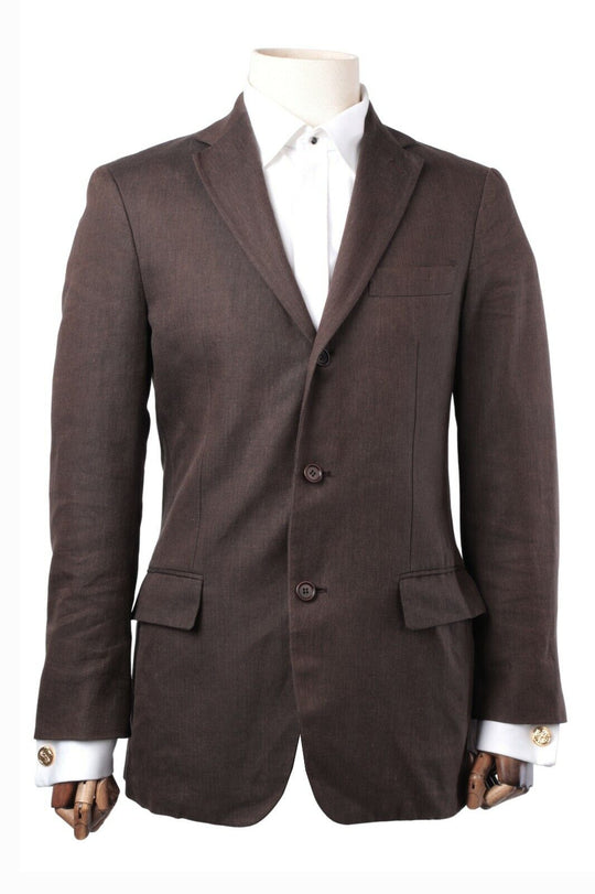 Men's BOGGI MILANO Brown Linen Blend Blazer Jacket Size IT 48 UK 38