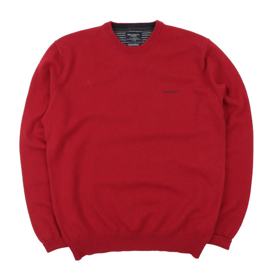 Men's HACKETT London Red Wool Crew Neck Jumper Size XL