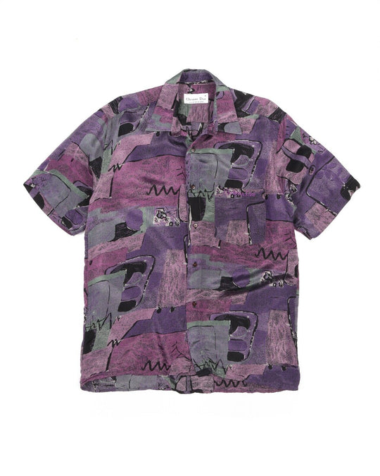 Vintage CHRISTIAN DIOR Shirt Multicolor Printed Men's Size M