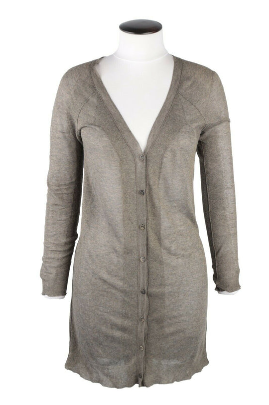 Women's ALLSAINTS Olive Grey Galaxy Long Cardigan Jumper Size UK 8 US 4