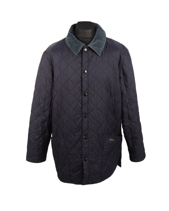 Men's BARBOUR Navy Blue Liddesdale Quilted Jacket Size XL