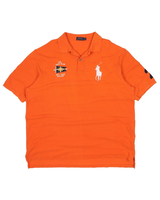 Men's Polo RALPH LAUREN Orange Big Pony Pique Polo Shirt Size 2XLT