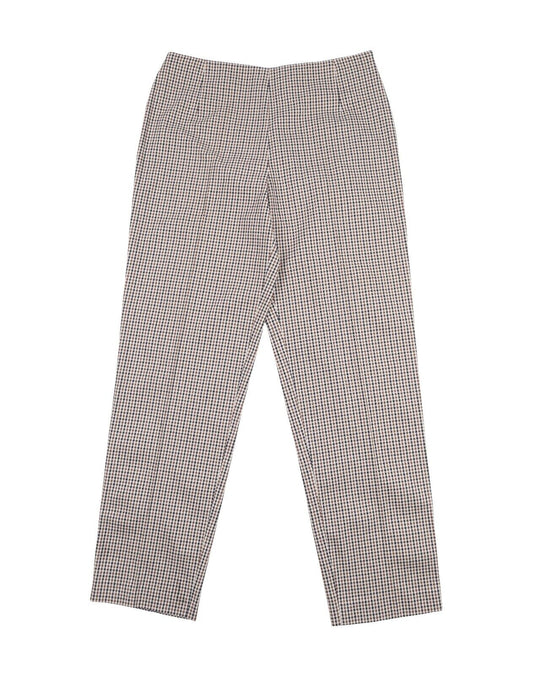 AQUASCUTUM Pants Brown Navy Check Cotton Men's Straight Trousers Size 32