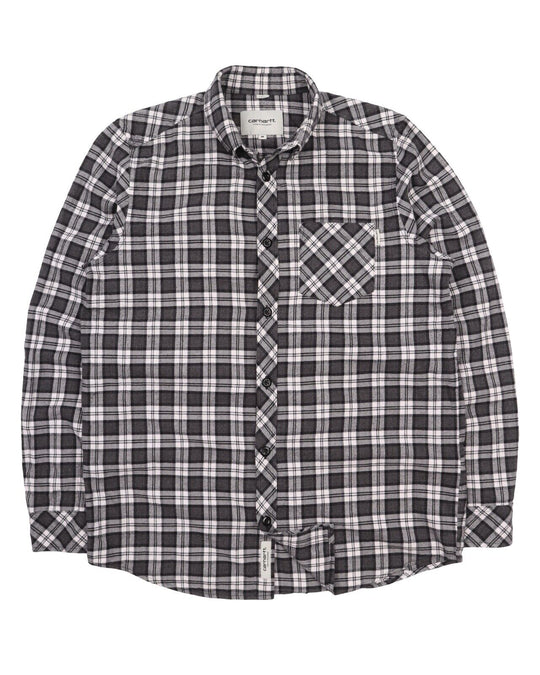Men's CARHARTT WIP Gray Check Cotton Shawn Shirt Size M