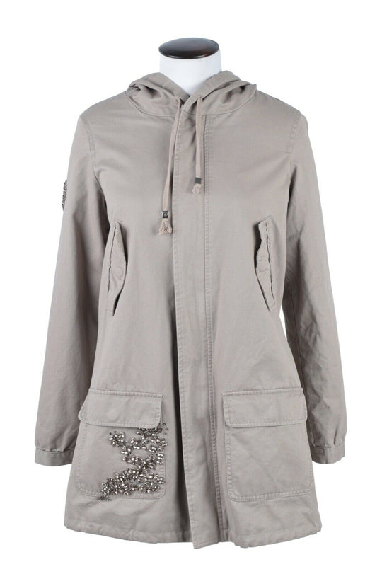 Women's Simona Barbieri TWINSET Beige Parka Long Jacket Size s