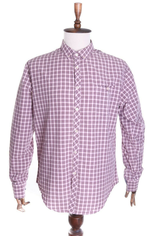 TED BAKER Red Check Cotton LS Shirt Size 6