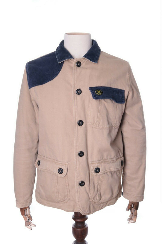 Men's LYLE & SCOTT Beige 100% Cotton Padded Work Jacket Size M
