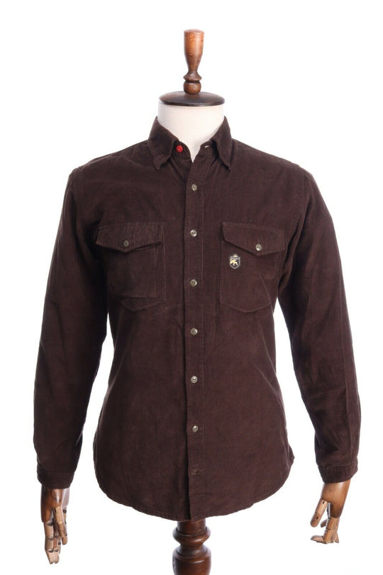 Men's ONE TRUE SAXON Brown Cotton Corduroy Shirt Size M