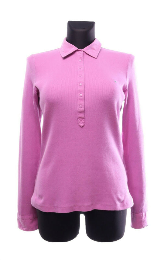 GANT Pink Cotton Blend LS Polo Shirt Size M