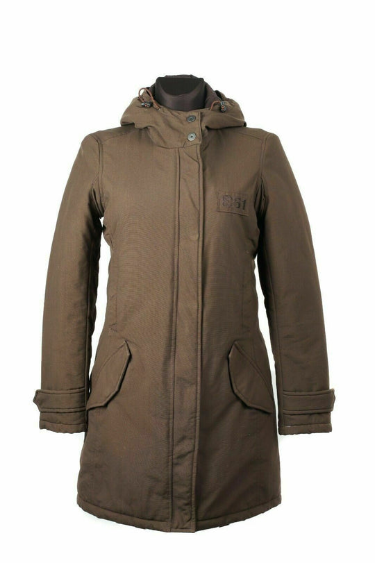 Women's ASPESI 351 Olive Hooded Multipocket Coat Thermal Insulation Size M