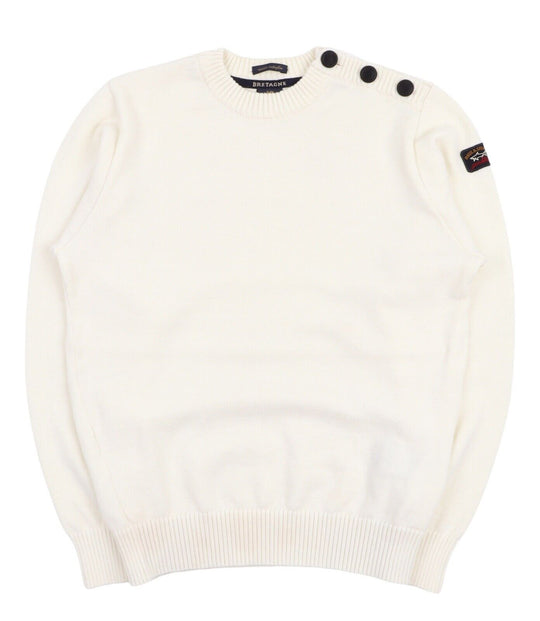 Men's PAUL & SHARK BRETAGNE Ivory Wool Crew Neck Sweater Sailing Jumper Size S