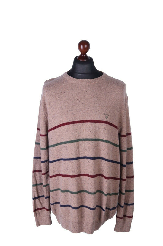 Vintage Men's GANT Multicolor Wool Striped Crew Neck Jumper Size 2XL