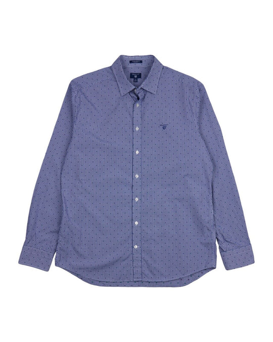 GANT Shirt Navy White Check Cotton Men's Button Up Size XL
