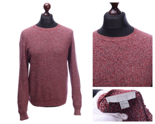 COS Multicolored Linen Cotton Crew Neck Sweater Jumper Size M