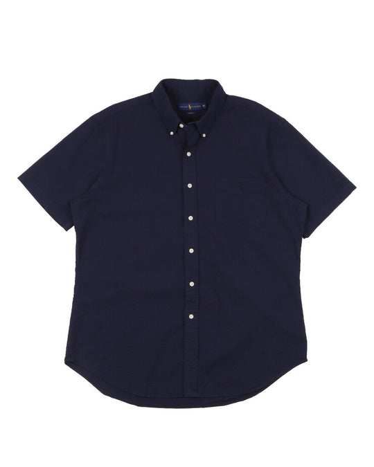 RALPH LAUREN Shirt Navy Cotton Men's Button Down Slim Fit Size XL