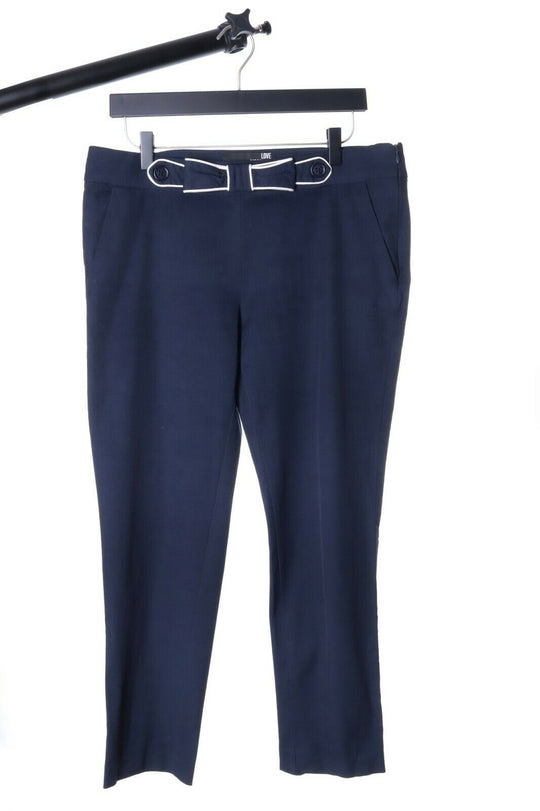 Women's LOVE MOSCHINO Navy Cotton Capri With Bow Size uk 12 us 8