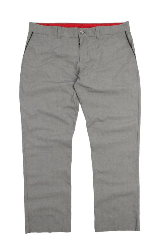 Men's BILLIONAIRE Grey Houndstooth Check Cotton Luxury Chino Pants Size 58