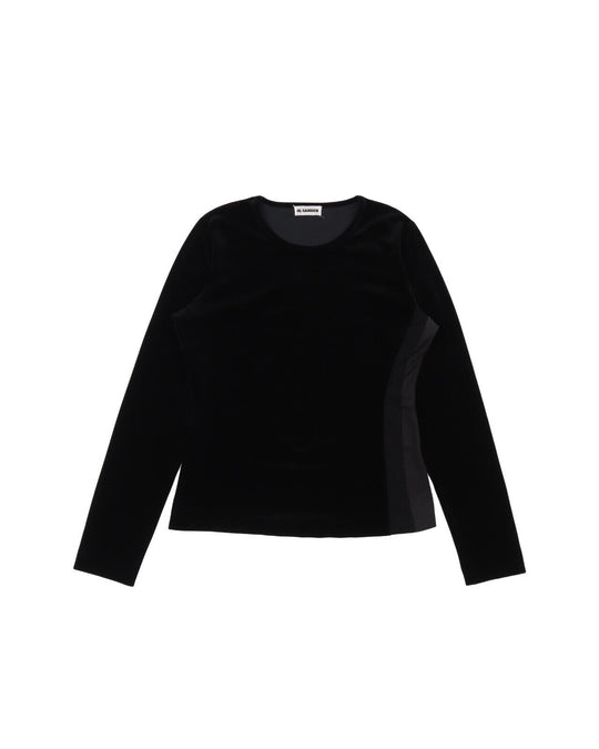 Vintage JIL SANDER Pullover Black Velvet Velour Womens Jumper  Size M