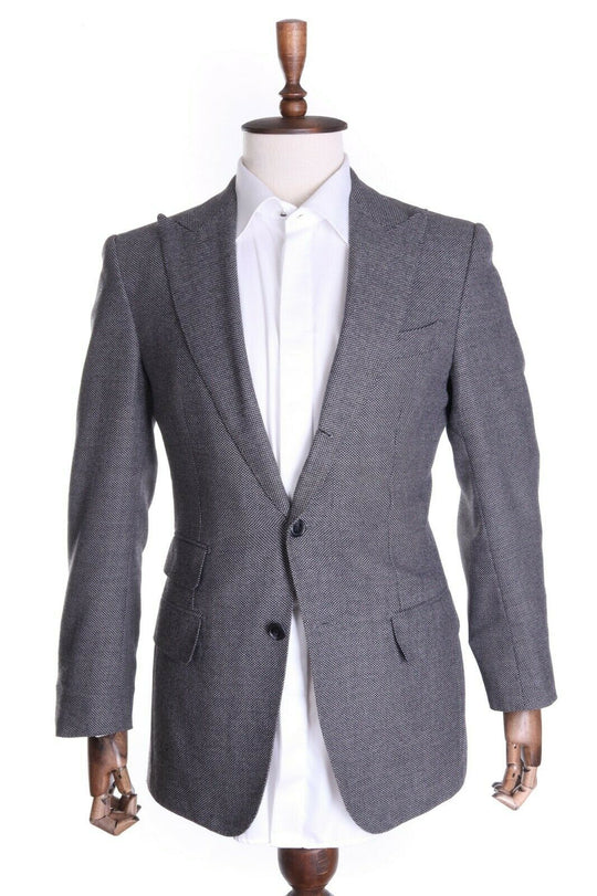 Men's SUITSUPPLY Grey 100% Wool Peak Lapel Blazer Jacket Size 48 R