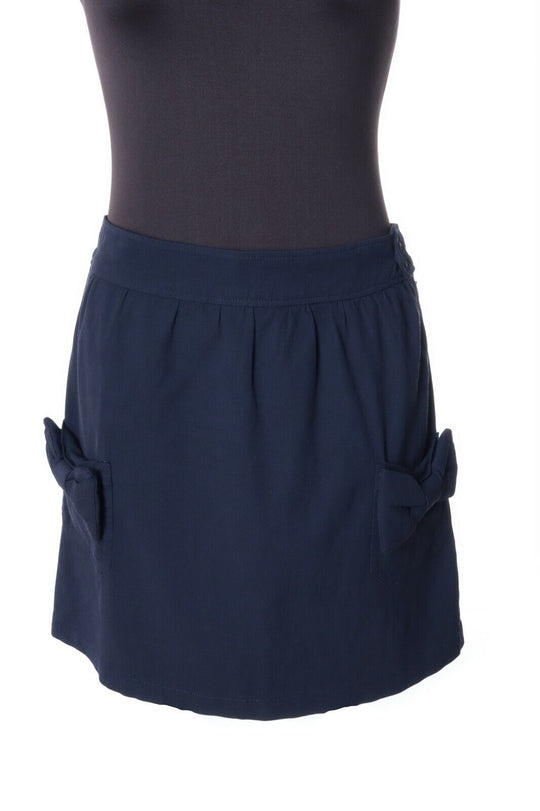 Women's A.P.C. PARIS Navy Viscose Short Skirt With Bows Size 36