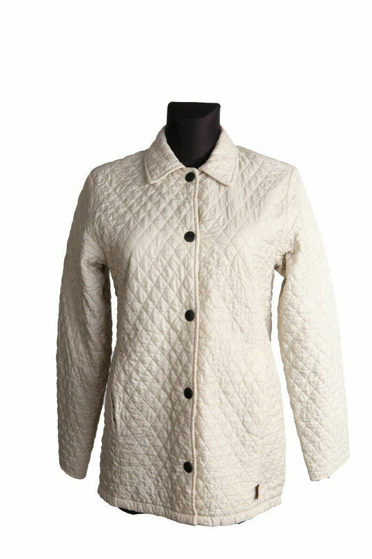 Women's BARBOUR L211 TAILORED F / WT QUILT Ivory Jacket Size uk 8 us 4