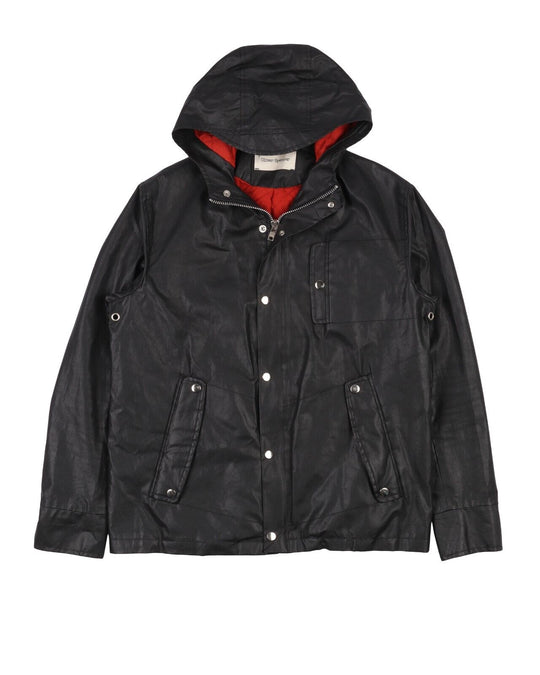 OLIVER SPENCER Hooded Jacket Black Cotton Men's Size 40