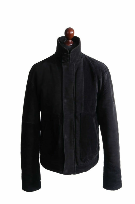 Vintage Men's ICEBERG ICE JEANS Black 100% Cotton Corduroy Jacket Size XXL / 54